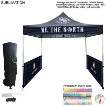 48Hr Quick Ship - Tent Sidewalls Package,10' Sublimated Tent Kit and 2 Half single sided sidewalls