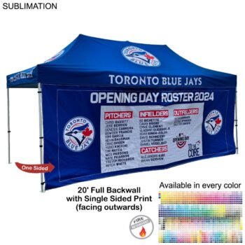 48 Hr Quick Ship - Full 20' Back Wall for 10x20 Tent Kit, Sublimated, Single Sided Print