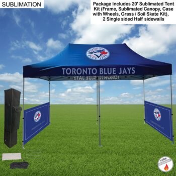 20' Tent Sidewalls Package, 20' Sublimated Tent kit and 2 Single side half sidewalls