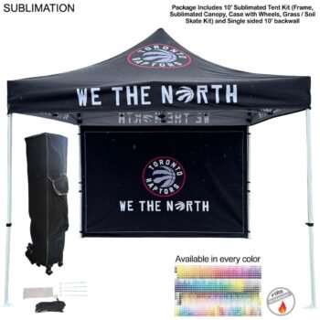48Hr Quick Ship - Tent Backwall Package, 10' Sublimated Tent Kit and Full single sided backwall
