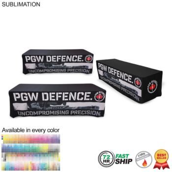 Sublimated Table Cloth for 8' table, Drape style, 4 sided, Closed Back