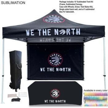 72Hr Fast Ship - Deluxe Event Package, 10' Tent kit, Single sided backwall, 6' Box Fit Tablecloth