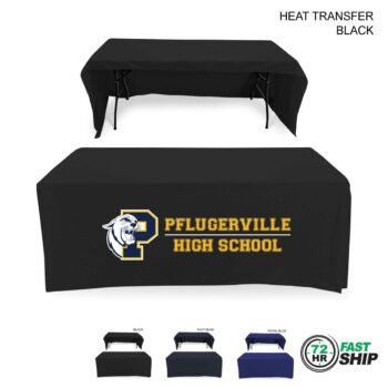 Polycotton Twill Table Cloth Throw for 6' Table, Drape style, 3 sided, Open Back
