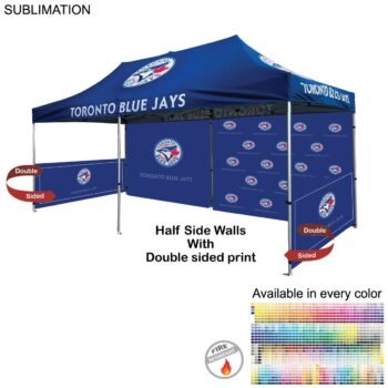48 Hr Quick Ship - Half Side Wall for 10x20 Tent Kit, Sublimated, Double Sided Print