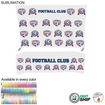 72Hr Fast Ship - Tradeshow Booth Package, 10' EuroFit Tension Fabric Display & PREMIUM 8' Tablecloth