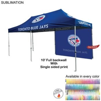 48 Hr Quick Ship - 10' Back Wall for 10x20 Tent Kit, Sublimated, Single Sided Print