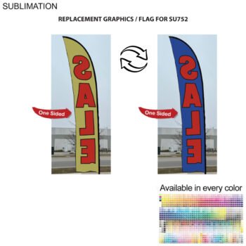 Replacement Flag for 15' Large Feather Flag Kit, Full Color Graphics One Side