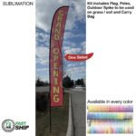 72 Hr Fast Ship - 19' X-Large Feather Flag Kit, Full Color Graphics One Side, Spike and Bag Included