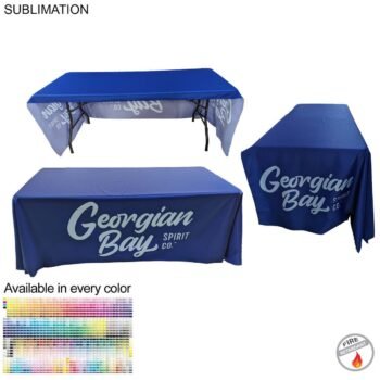 Table Cloth for 6' Table, Drape Style, 3 sided, Open Back, Rounded corners