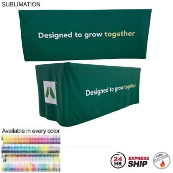 Sublimated PREMIUM Box Style Fitted Table Cloth for 6' Table, 4 sided