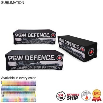 Sublimated Table Cloth for 8' table, Drape style, 4 sided, Closed Back