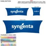 Sublimated Stretch Curved Fit Tablecloth Throw for 8ft table, 4 sided, Closed back