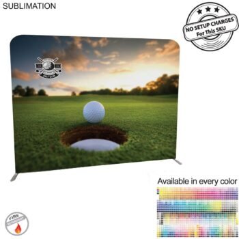 Golf Tournament 8'W x 8'H EuroFit Tension Fabric Straight Wall Display Kit, Double Sided Graphics