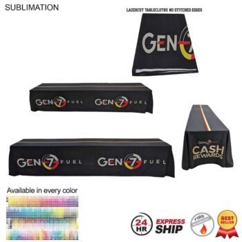 12' LazerCut, 4-Sided Sublimated Tablecloth (on 2 x 6ft tables combined)