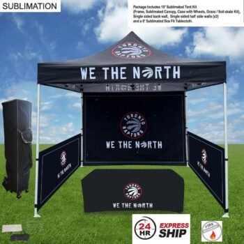 24Hr Express Ship-Supreme Event Package, 10' Tent, Backwall, 2 Half sidewalls, 6' Box Fit Tablecloth