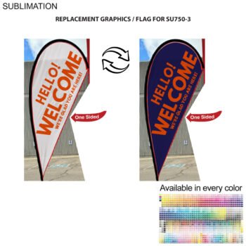 Replacement Flag for 9' Small Tear Drop Flag Kit, Full Color Graphics One Side