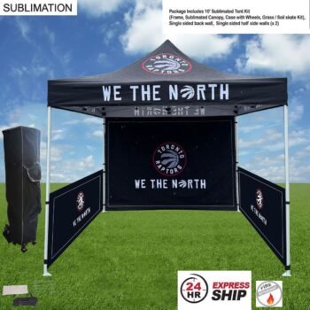 24Hr Express Ship -full Tent Package, 10' Tent, Single sided backwall, 2 Single sided half sidewalls