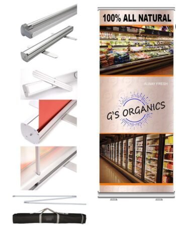 72 Hour Fast Ship - Premium Pull Up Retractable Banner with Graphics, Stand & Bag, (33.5x79)