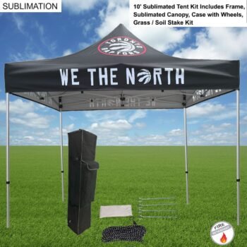 10' Premium Sublimated Tent Kit, Includes Premium 40mm Aluminum Frame, Canopy, Case, Grass Stake Kit