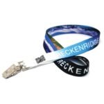 Digitally Sublimated QR Lanyard w/ Bulldog Clip