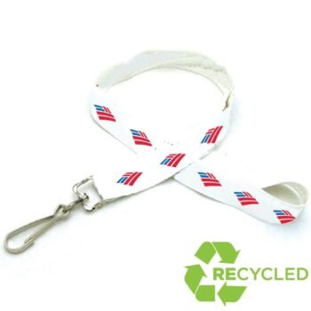 3/8" Digitally Sublimated Recycled Lanyard w/ Bulldog Clip